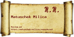 Matuschek Milica névjegykártya